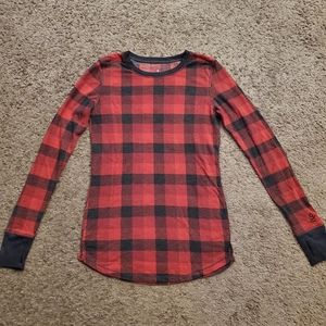 Red Plaid Thermal Shirt size XS Cuddl Duds